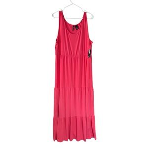 New Directions Coral Sleeveless Tiered Maxi Dress Size 1X
